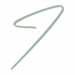 Grafisches Symbol in Form eines stilisierten Buchstabens „I“ in salbeifarbener Farbvariante