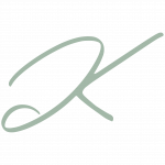KREATIVSTUDIO Signet – Buchstabe K in Salbei Signet des KREATIVSTUDIO München mit stilisiertem Buchstaben K in der Farbe Salbei
