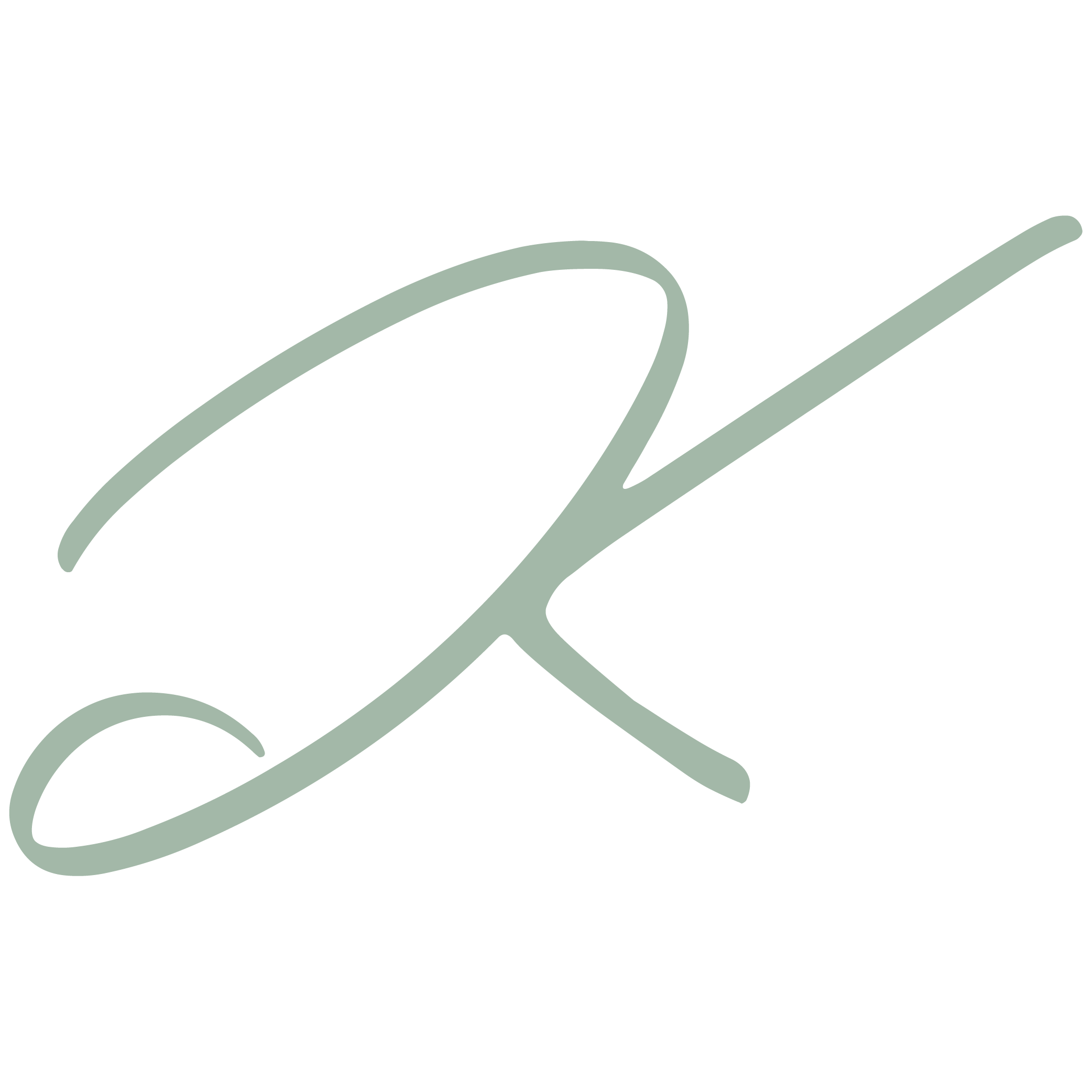 Kreativstudio Signet – Buchstabe K in Salbei Signet des Kreativstudio München mit stilisiertem Buchstaben K in der Farbe Salbei