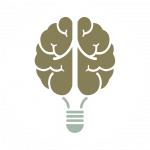 Symbolgrafik einer Glühbirne mit Gehirnform im Kreis als Darstellung des neurokreativen Ansatzes der WissensMANUFAKTUR München