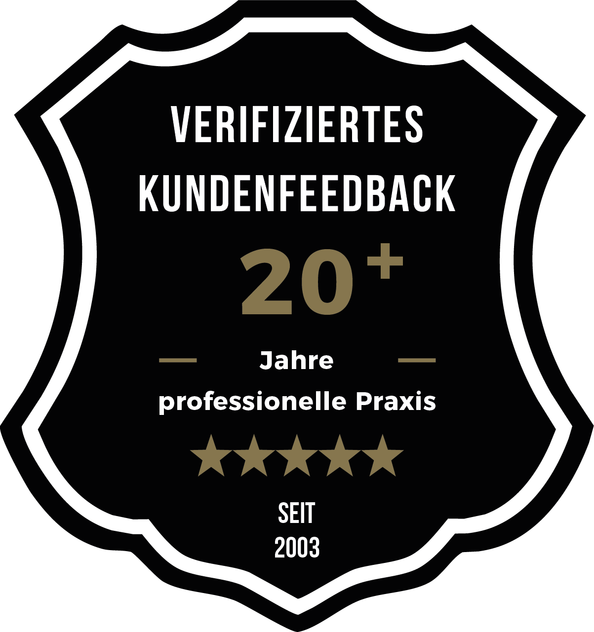 Siegel Verifiziertes Kundenfeedback und über 20 Jahre professionelle Praxis im KREATIVSTUDIO München